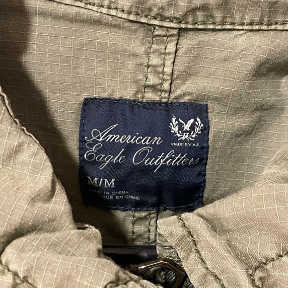 Distressed Olive Green AE Utility Jacket Women’s M - Picture 7 of 8